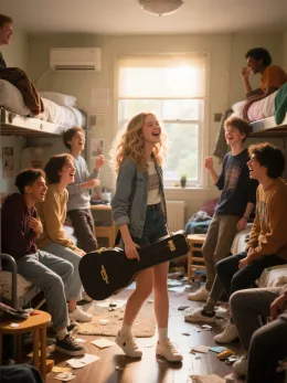 Avery Matthews. Three boys, a girl & one dorm